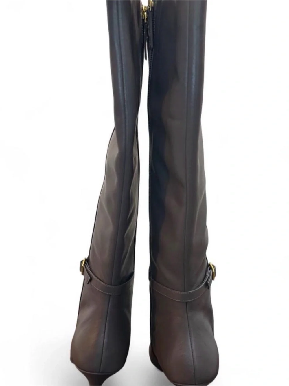 🩶Linea Paolo Parson Pointed Toe Knee-High Stiletto Boots - Grey Leather Size 11M